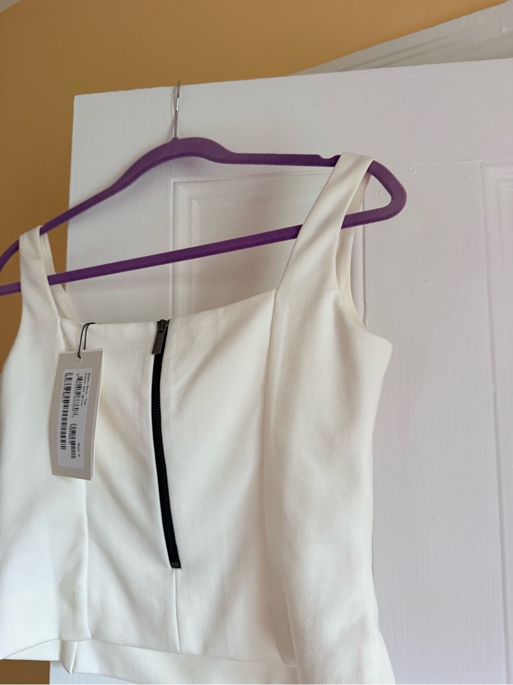 NWT Marcella NYC Off-White Square Neck Corset Tank Top - Size M - Picture 3 of 7